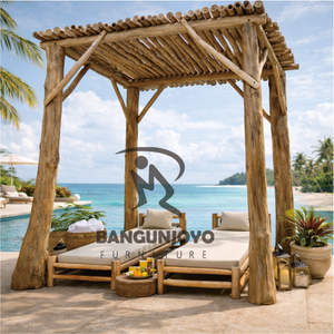 Cama Solar y Gazebo de Madera Tropical Ecológica, Resistente al Agua y Duradera para Uso en Exteriores en Hoteles y Villas - Product Image 2