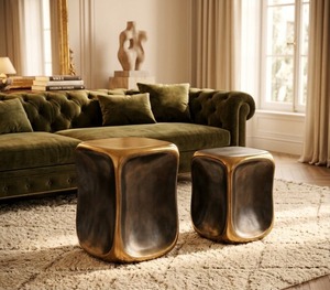 Mesas de Centro Modernas Apilables Favoritas de Instagram, Muebles Contemporáneos para Sala de Estar con Base de Metal - Product Image 5