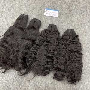 Extensions de cheveux humains vierges en gros, prêtes à être expédiées, cheveux vietnamiens bruts, naturellement ondulés, lots de cheveux noirs bruts - Product Image 1