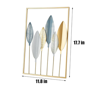 Decoración de Pared de Hojas Metálicas Hechas a Mano, Panel de Arte Colgante de Estilo Nórdico Contemporáneo para Decoración de Sala de Estar, Oficina y Hotel - Product Image 6