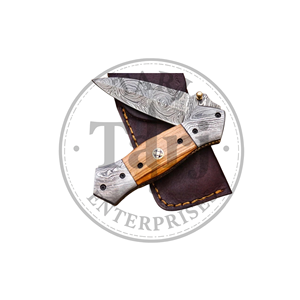 Couteau de chasse tactique en acier Damas, couteau de survie d'extérieur de qualité industrielle 58HRC, lame pleine longueur, pointe tombante, couteau pliant OEM - Product Image 6