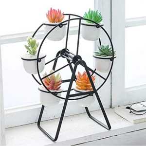 2 Piece Luxury Gold Metal <b>Plant</b> Stand Set Slender Hairpin Line <b>Frame</b> Tapered Base Cylindrical Flower Pot Indoor Floor Planters - Product Image 4