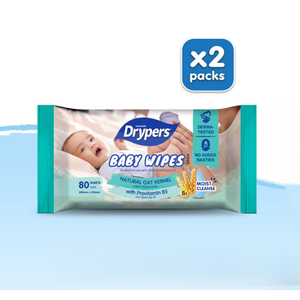 Lingettes humides pour bébé Drypers, 2x80 lingettes, à base de plantes naturelles, extrait de noyau d'avoine avec provitamine B5, coton, pour nouveau-nés - Product Image 4
