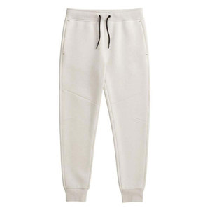 Men's <b>White</b> Cotton Sweatpants Elastic Waist Drawstring Casual <b>Joggers</b> Side Pockets Midweight Knitted Autumn Wear - Product Image 1