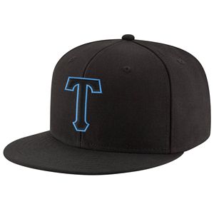 Custom Black Black-Powder Blue Stitched Adjustable Snapback <b>Hat</b>-Casual Outdoor Sports Beach Party - Product Image 1