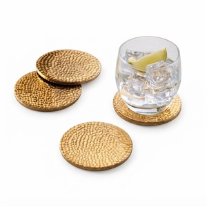 Sous-verres carrés en cuivre pur martelé à la main, sur mesure, luxe, pour restaurant, bar, vaisselle - Product Image 4