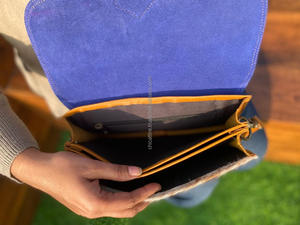 New Arrival Western Stylish Embossed Floral Print Fur Leather Sling <b>Bags</b> Women Stylish Turquoise Embossed Leather Shoulder <b>Bags</b> - Product Image 5