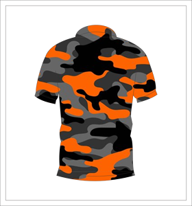 Mens <b>Orange</b> Camouflage <b>Polo</b> Shirt Casual Short Sleeve Printed Golf Shirt Summer Breathable Lightweight Fashion <b>Polo</b> Top - Product Image 2