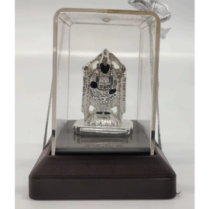 Idole artisanale en argent du Dieu Ganesh dans une boîte en verre transparent pour la décoration de la maison, du temple, de la salle de pujas, des anniversaires, des mariages et des fêtes - Product Image 3