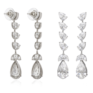 Fabricante de Joyería Fina, Pendientes de Diamantes Creados en Laboratorio, Oro Sólido de 18K, Diamantes en Forma de Pera y Marquesa, Joyería Nupcial para Bodas - Product Image 2