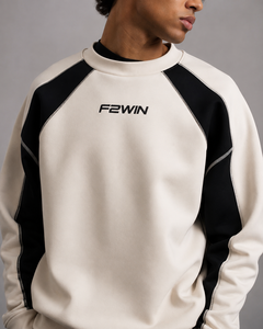 เสื้อสเวตเชิ้ต F2WIN รุ่น Unisex สีดำขาว แขนเสื้อแบบแร็กแลน คอตั้ง สวมใส่สบาย ระบายอากาศได้ดี บุผ้าฟลีซ 100% ผ้าฝ้าย น้ำหนัก 220 กรัม ทรงปกติ - Product Image 6