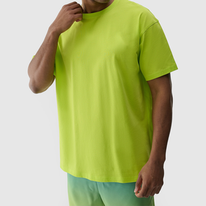 Men's Oversized <b>Neon</b> Green <b>T</b>-<b>Shirt</b> Short Sleeve O-Neck 100% Cotton Jersey Breathable Eco-Friendly Quick Dry Casual - Product Image 5