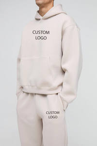 Custom Men’s Beige Tracksuit <b>Set</b> Hoodie <b>Jogger</b> Pants Matching Streetwear Casual Two Piece Sportswear - Product Image 3