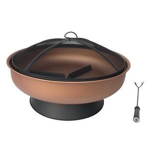Brasero en cuivre haut de gamme pour extérieur, bol chauffant de jardin, centre de divertissement en métal fait main pour terrasse, décoration élégante pour réunions à domicile - Product Image 1