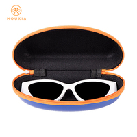 Étui à lunettes à fermeture éclair avec design de couleur contrastée, boîte de rangement étanche et tendance pour lunettes de soleil