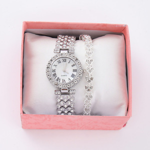 2026 New Factory Wholesale Fashion Simple Unisex Alloy Quartz <b>Watch</b> Hand bracelet <b>set</b> with diamonds for ladies - Product Image 5