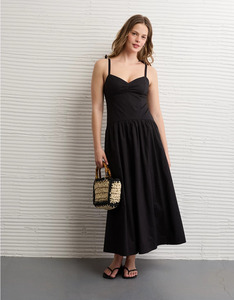 Robe maxi bohème noire pour femmes |   Robe nuisette en coton sans dos, sans manches, élégante, pour soirée, plage, vacances d'été - Product Image 1