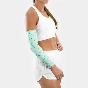 Manguitos de manga larga para mujer, color verde menta, con estampado digital de flechas y corazones, de poliéster, protección solar UPF50+ - Product Image 3