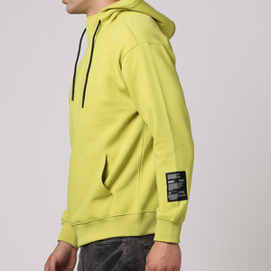 Hooded Sweatshirt Solid Color Full Sleeve Cotton Knitted With Pockets Logo On Left Sleeve Autumn Style - Product Image 1