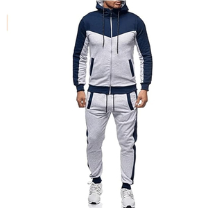 Men Hooded Tracksuit <b>Set</b> Full Zip Hoodie Jogger Pants Casual Sportswear Gym Running Outfit for Daily Training - Product Image 4