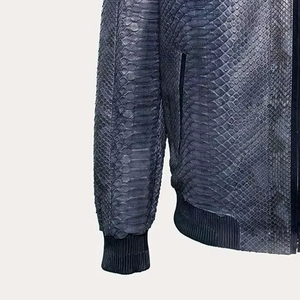 Chaqueta de Motociclista para Hombre de Cuero Genuino con Grabado Croco, Cuello Alto, Premium, Personalizada, OEM, Venta al Por Mayor - Product Image 4