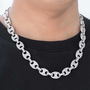 18 mm Heavy Baguette Moissanite Diamonds Cuban Link Men's <b>Iced</b> <b>Out</b> Rapper <b>Chain</b> for Sale From India - Product Image 1