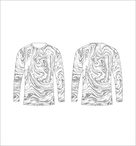 Men <b>White</b> Light Blue Swirl Long Sleeve T Shirt Retro Psychedelic Pattern Crewneck <b>Tee</b> Casual Streetwear Tops Gym Training Active - Product Image 3