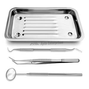 Dental Hygiene <b>Kit</b> Tray Complete Manual Stainless Steel <b>Plaque</b> <b>Remover</b> Set Including Tartar Scraper Tooth Pick Dental Scaler - Product Image 1