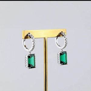 Boucles d'oreilles pendantes en diamant de laboratoire Vivid, or 10K 14K 18K plaqué rhodium, bijoux de luxe pour cadeau de mariage - Product Image 2