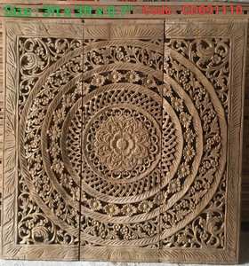 แผ่นไม้สักสลักลายสี่เหลี่ยมจัตุรัสขนาด 3 ฟุต สำหรับแขวนผนัง ทำด้วยมือ 100% แข็งแรง ทนทาน เป็นมิตรกับสิ่งแวดล้อม คลาสสิก สำหรับงาน DIY - Product Image 5