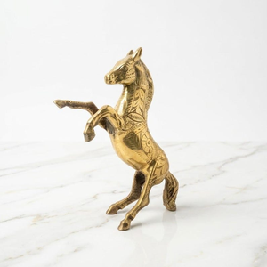 Figura de Caballo Artesanal de Latón, Escultura Ecuestre Grabada en Metal, Estatua de Animal de Lujo para Decoración de Mesa del Hogar - Product Image 3