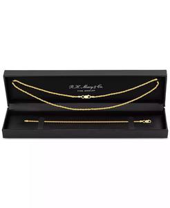 Italian <b>Silver</b> 2-Pc. <b>Set</b> Polished Rope Link Collar <b>Necklace</b> & Matching <b>Bracelet</b> | Macy's - Product Image 2