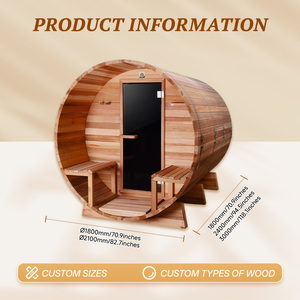 Sauna de Barril para Exteriores de Grado Superior, de Cedro Rojo de una Sola Pieza, Certificada por ETL, con WiFi Inteligente, Spa Profesional para el Hogar en <span class=keywords><strong>Portugal</strong></span> - Product Image 3