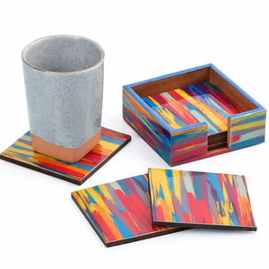 Posavasos Cuadrado de Resina con Logotipo OEM/DOM, Diseño Atractivo Hecho a Mano, Venta al Por Mayor de Fábrica, Artículo Promocional para Tazas de Té - Product Image 1