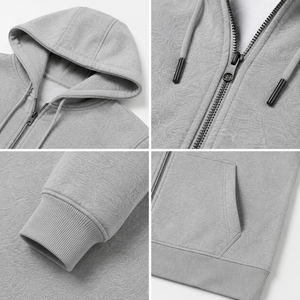 Veste à capuche zippée pour homme de qualité supérieure, conçue pour le confort, la mobilité et la chaleur, idéale pour les voyages, les entraînements et les tenues décontractées quotidiennes. - Product Image 6