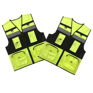 Chaleco de Seguridad de Alta Visibilidad Unisex, Chaqueta de Trabajo de Poliéster con Franjas Reflectantes y Bolsillos, Colocación de Logotipo - Product Image 5