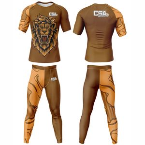 Conjunto de Rashguard de Manga Larga para MMA, Tejido Transpirable de Excelente Calidad, Diseño Elegante, Impresión por Sublimación, Traje de Compresión para Hombre - Product Image 1