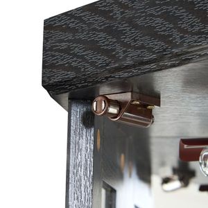 Vetrina per Oggetti d'Arte Antichi da Soggiorno, Elegante Vetrinetta Angolare Illuminata con Bar per Vini e Vano Portabicchieri, Assemblata - Product Image 6