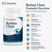Capsules Oculaires Naturelles Retina Clear Lutéine, Zeaxanthine, Myrtille, Zinc, Vitamine A – Favorise la Clarté Visuelle, Soulage la Fatigue Oculaire – 60 Capsules pour Adultes