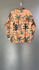 Conjunto de Pijama de Algodón Estampado a Mano con Rayas Verticales Florales para Mujer, Ropa de Dormir de Secado Rápido para Primavera/Verano, Elegante y a Rayas - Product Image 5