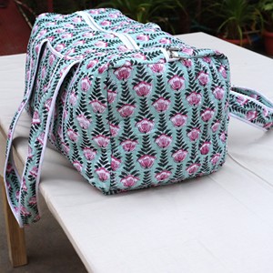 Grand sac de voyage matelassé jaune vintage, utilisations multiples, unisexe, fait main, tendance, coton doux, haute qualité, personnalisable - Product Image 2