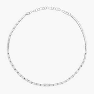 East West Baguette Tennis <b>Necklace</b> Illusion Puff Choker Chain Lab Grown Diamond CVD Manufacturer Wholesale 14k 18k <b>Solid</b> Gold - Product Image 3