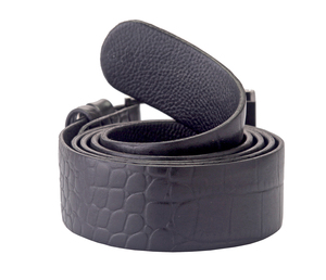 Ceinture en cuir pour homme avec boucle en alliage, finition lisse, vente directe d'usine, design simple - Product Image 2