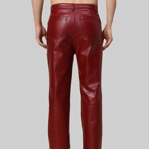 Pantalon en toile et cuir pour homme, de haute qualité, épais, coupe droite, avec logo personnalisé, couleur et taille sur mesure - Product Image 5