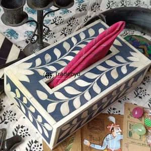 Boîte à mouchoirs élégante et écologique en os incrusté, support décoratif fait main, idée cadeau de luxe pour la maison Tradebyd - Product Image 1