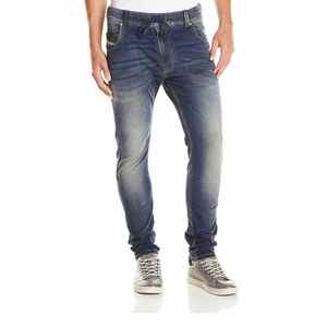 Jean respirant de dernière génération, de qualité supérieure, coupe slim, style streetwear pour homme. - Product Image 1