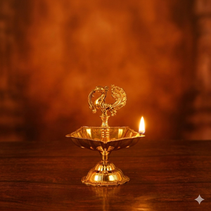 Handcrafted Brass Peacock Diya Oil Lamp Traditional Indian Puja Deepak for Temple Home Decor Festive Use and Spiritual Gifting - Product Image 2