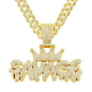 Full Iced Out Men's Bling Bling Hip hop Moissanite Charm <b>Solid</b> <b>Gold</b> Plated Crown King <b>Pendant</b> Unique Jewelry - Product Image 1