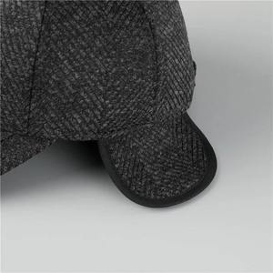 Unisex Wool Baseball <b>Cap</b> <b>Winter</b> Casual Hat 56-58CM Adjustable Fit Adult Size Gray Textured Fabric - Product Image 3