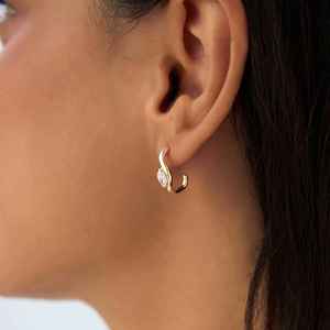 Pendientes de Aro en Oro Puro de 14K con Diamantes Sintéticos Corte Marquesa, Claridad VVS2, Diamantes Cultivados en Laboratorio de Excelente Calidad, Pendientes de Novia al por Mayor - Product Image 2